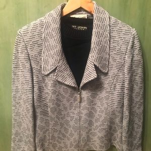 St. John Collection tassel zip front blazer